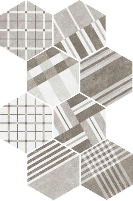 Equipe Hexatile Cement Geo Grey / 17,5×20cm
