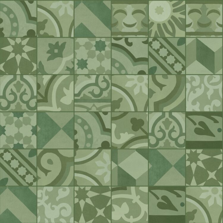 Marazzi Crogiolo D_Segni Blend Decoro Mix Verde 10x10 cm