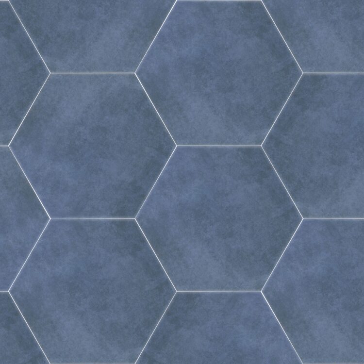 Luna Lacus Blue Hexagon Matt 23x27cm