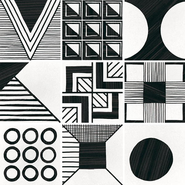 Equipe Caprice Deco Patchwork B&W / 20×20 cm