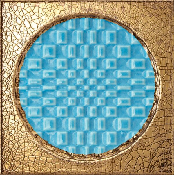 Iris-Ceramica Bottega D'Arte Città di Faenza Geo Oro Azzuro 15x15 cm