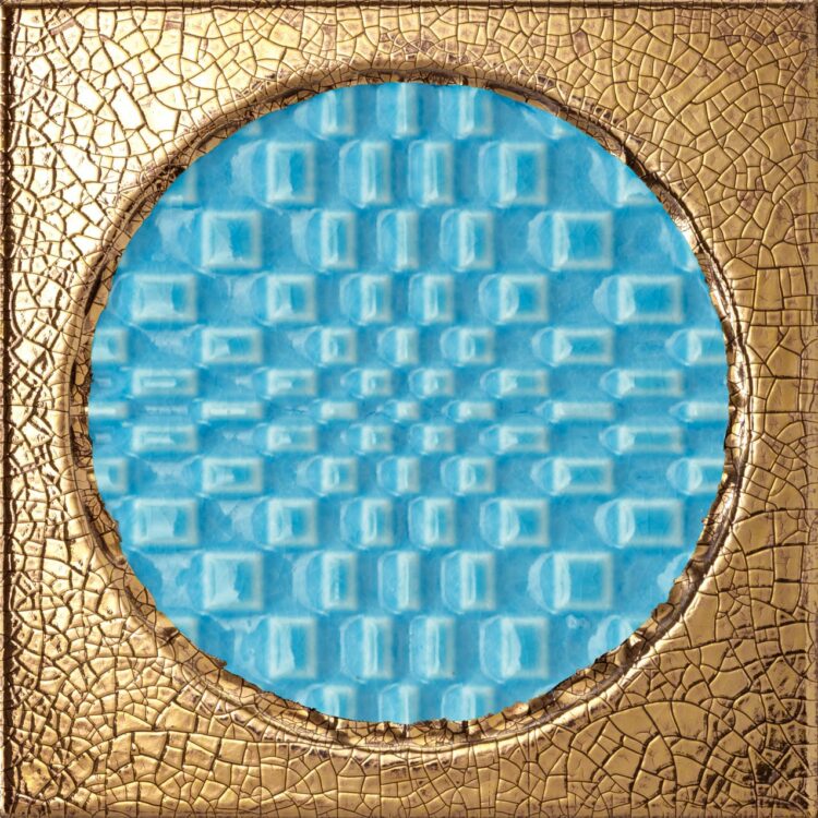 Iris-Ceramica Bottega D'Arte Città di Faenza Geo Oro Azzuro 15x15 cm