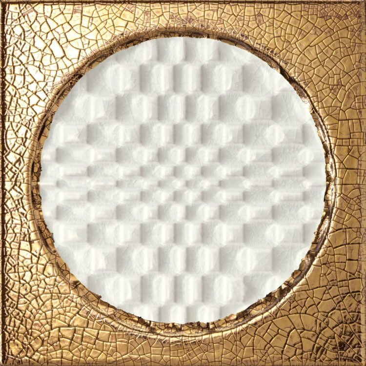 Iris-Ceramica Bottega D'Arte Città di Faenza Geo Oro Bianco 15x15 cm