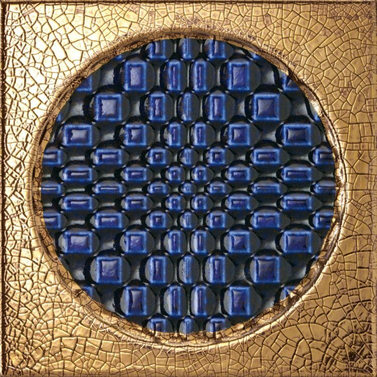 Iris-Ceramica Bottega D'Arte Città di Faenza Geo Oro Blu 15x15 cm