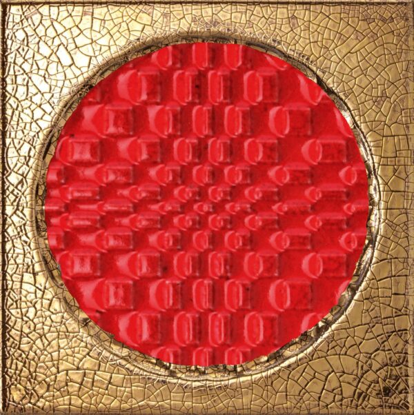 Iris-Ceramica Bottega D'Arte Città di Faenza Geo Oro Rosso 15x15 cm