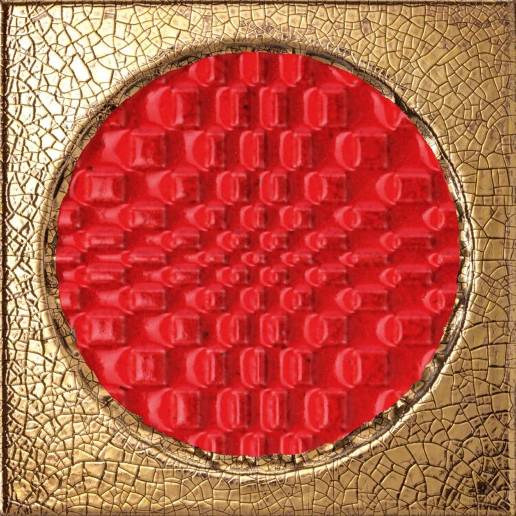 Iris-Ceramica Bottega D'Arte Città di Faenza Geo Oro Rosso 15x15 cm