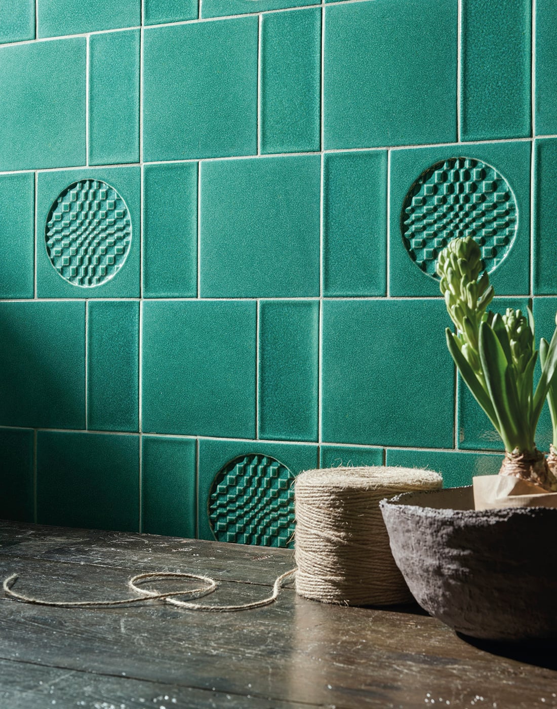 Iris-Ceramica Bottega D'Arte Città di Faenza Geo Verde Dekor 15x15 cm – Bild 2