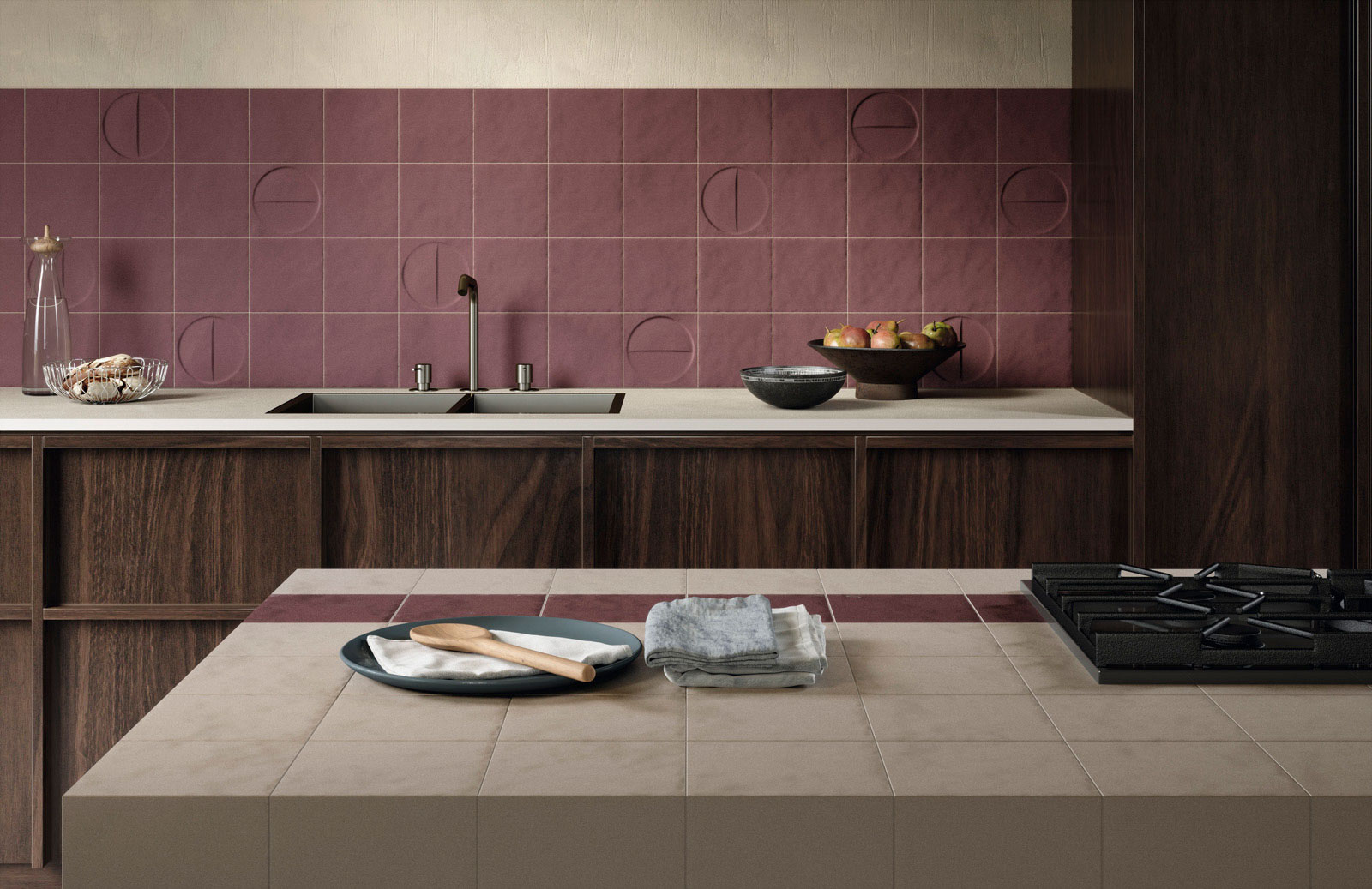 Iris-Ceramica Bottega d'Arte TerreCotte Motivi Amaranto 15x15 cm – Bild 3