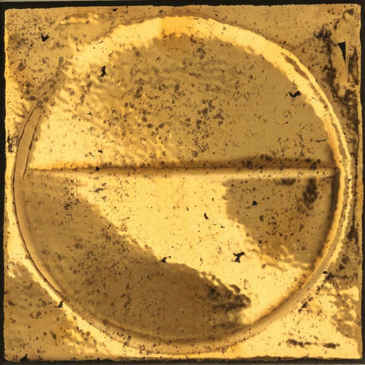 Iris-Ceramica Bottega d'Arte TerreLucide Oro Motivi Oro Lucido Nero 15x15 cm