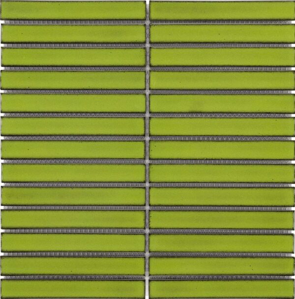 Stripes Katbrick Reed Green Glossy 30x30 cm Chip 14,5x2 cm